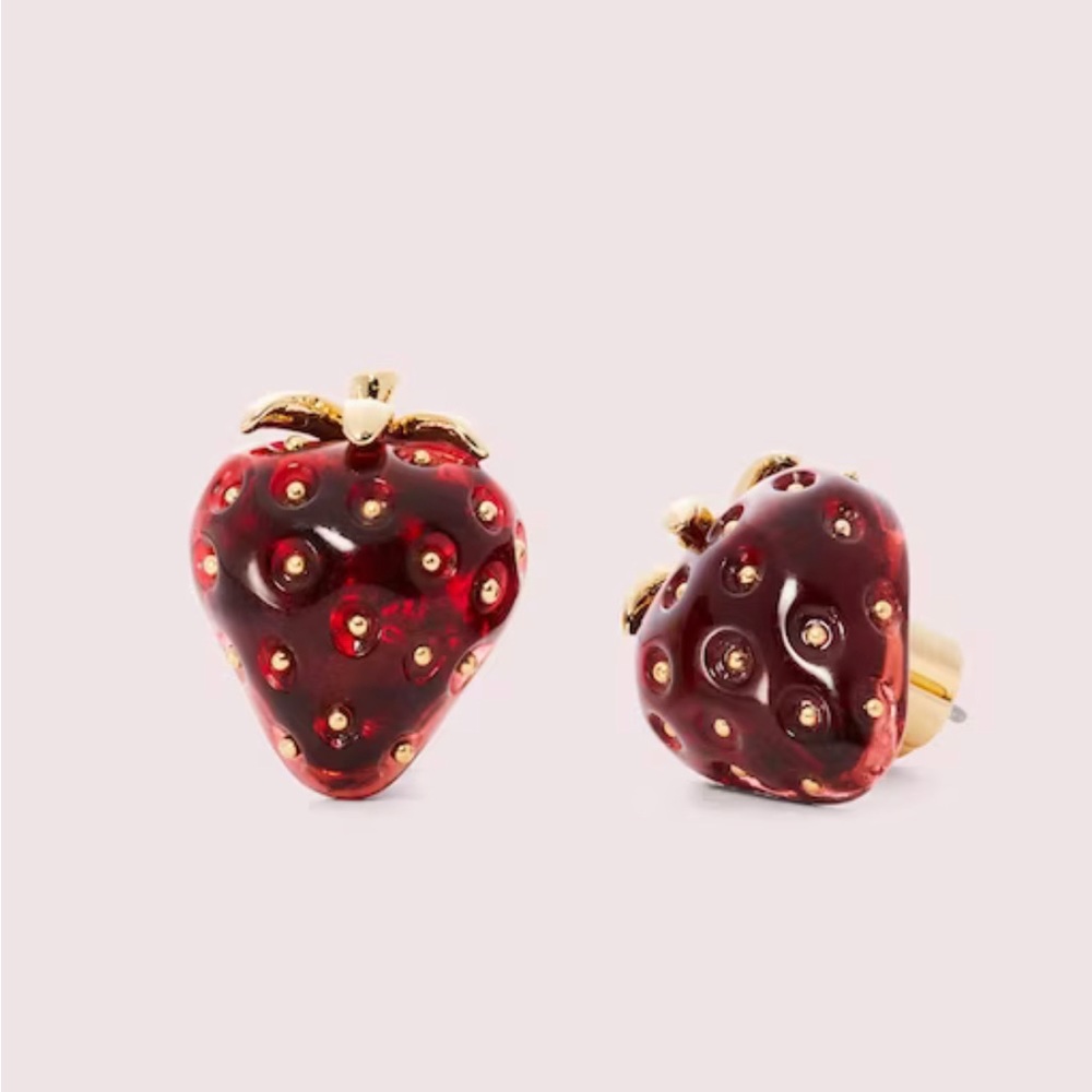 Kate spade strawberry 🍓earrings with backs! Comes with original bag.